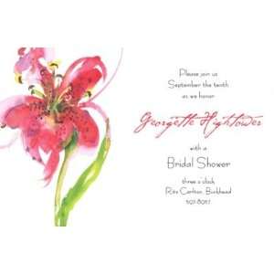 Asiatic Lily, Custom Personalized Bridal Shower Invitation, by Odd 
