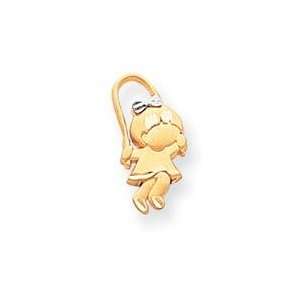  Girl Jump Rope Charm in 14k Yellow Gold Jewelry