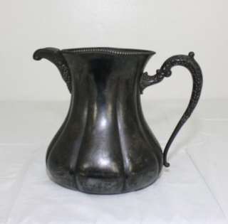 RARE ANTIQUE E.G. WEBSTER & SONS SILVERPLATE ORNATE WATER PITCHER LATE 