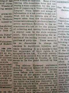   Kansas newspapers w 1st AFRICAN AMERICAN news column BLACK AMERICANA