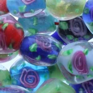Glass   Multi Color  Freeform Plain   20mm Diameter, Sold by 7 Inch 