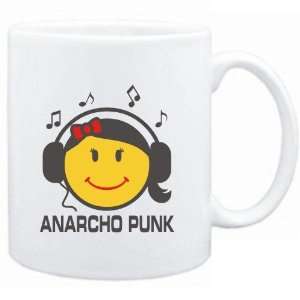 Mug White  Anarcho Punk   female smiley  Music  Sports 