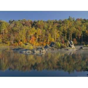  Fall Colours and Lake, Eastern Townships, Quebec, Canada 