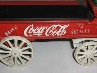 Coca Cola Vintage Cast Iron Horse Drawn Wagon  