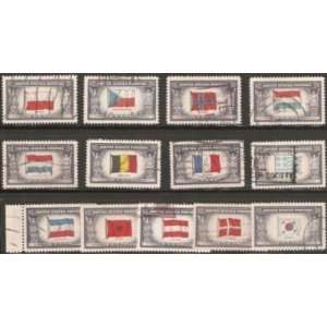  USA Collectible Postage Stamps 1943 4 Overrun Countries 
