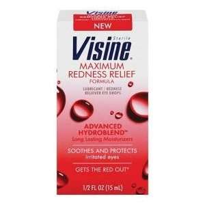  Visine Maximum Redness Relief Hydroblend Eye Drops .5oz 