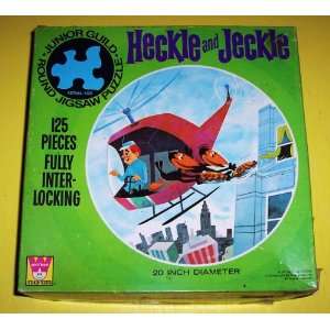 RARE ORIGINAL VINTAGE 1971 HECKLE AND JECKLE [ROUND] JIGSAW PUZZLE 