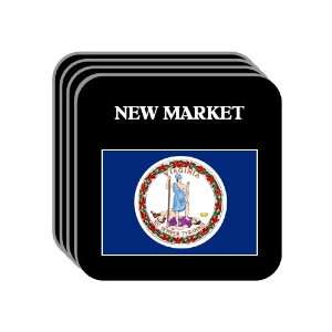  US State Flag   NEW MARKET, Virginia (VA) Set of 4 Mini 