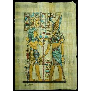  hand craft King Ramses Offering To God HORUS Papyrus