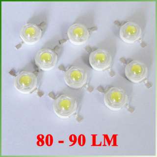10 Pcs 1W High Power Cool White Led Lamp Beads 80~90 Lm  