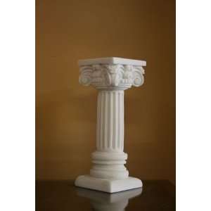  Corinthian Style Column Statue 8 Inches Tall White Marble 