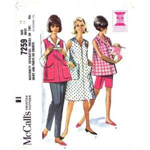  McCalls 7259 Vintage Sewing Pattern Misses Maternity Dress 