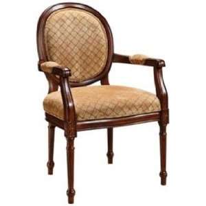    Lisbon Tan Diamond Pattern Warm Brown Accent Chair