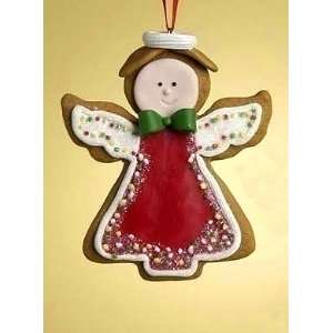  Red Dress Gingerbread Angel Cookie Christmas Ornament 