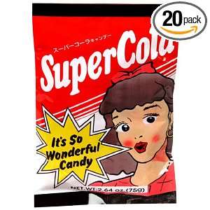 Santa Japanese Candy, Super Cola Sour, 2.6 Ounce Bags (Pack of 20)