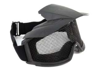 Force Tactical Airsoft Wire Mesh Goggles w/ Visor   BLACK