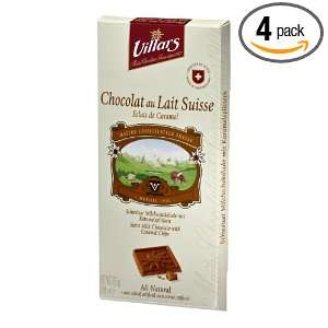 Villars Milk Chocolate with Caramel Pieces, 3.5 Ounce (Pack of 4 