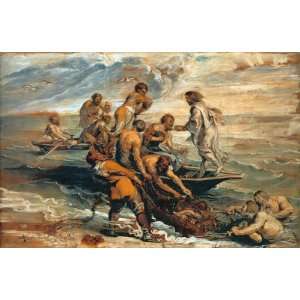   Miraculous Fishing Peter Paul Rubens Hand Painted Art