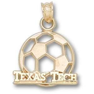 Texas Tech University Soccerball Pendant (Gold Plated 