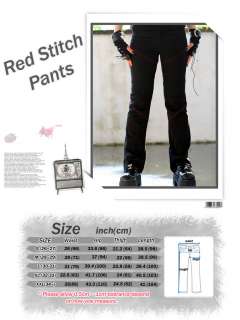punk gothic kera visual kei emo unisex red stitch pants  