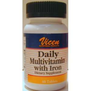  Vicen Daily Multivitamin with Iron 40 ct Bottle (Case of 6 