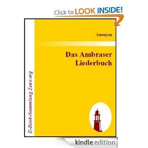   Ambraser Liederbuch (German Edition) Anonym  Kindle Store