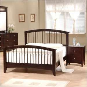  Spindle Bedroom Set in Espresso Size Twin