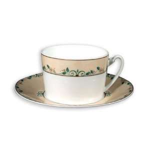 Jardin Dantan Green   Tea Cup and Saucer   7 oz.  Kitchen 