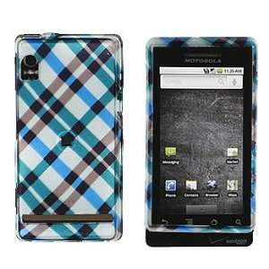  BLUE WITH BROWN PLAID CROSS CHECKER SNAP ON HARD SKIN 