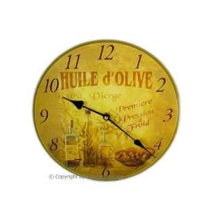  12 French Provence Olive Oil Kitchen Wall Clock