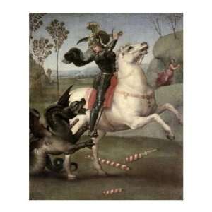  St. George Fighting The Dragon Raphael. 17.13 inches by 