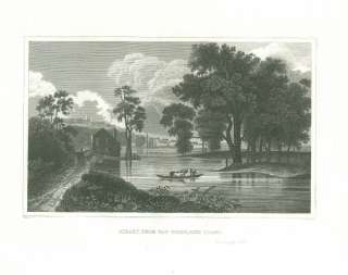 ALBANY New York Cattle Ferry Across Hudson River 1850  