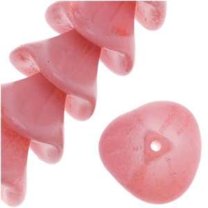  Czech Glass Beads Three Petal Flower 12mm Coated Baby Pink 