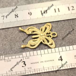 5pcs Antique Brass Charms Lovely Butterfly Vintage Jewelry Findings 
