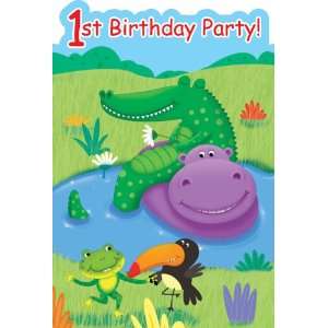    Jungle Theme 1st Birthday Party Invitations