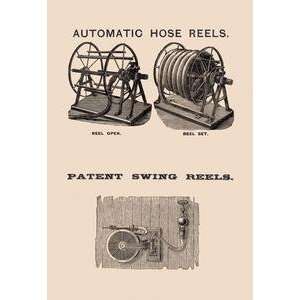  Vintage Art Automatic Hose Reels and Patent Swing Reels 