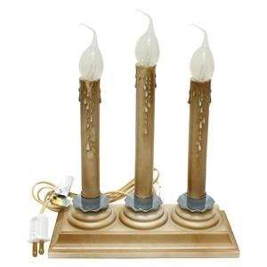   Electric Antique Ivory Triple Light Candolier Lamp