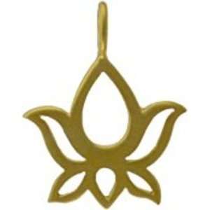  Vermeil Lotus Blossom 24K plated Gold Charm Arts, Crafts 