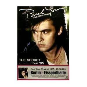  PAUL YOUNG The Secret Tour 1985 Tour Music Poster