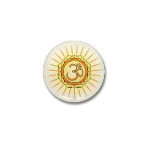  Om Lotus Sunburst Yoga Mini Button by  Patio 
