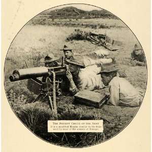  1915 Print Maxim Machine Gun Soldiers American Army WWI 