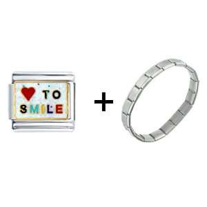  Love To Smile Italian Charm Bracelet Pugster Jewelry