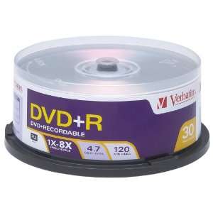  Verbatim 8x 4.7 GB DVD+R Spindle (30 Discs) Electronics