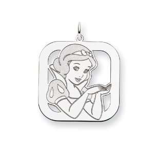  Disney Snow White Square Charm in 925 Sterling Silver 