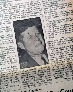 PATRICK BOUVIER KENNEDY Born JFK John F. Kennedy Baby DEATH 1963 Old 