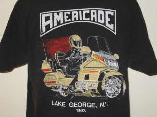 vintage 1993 AMERICADE LAKE GEORGE NY MOTORCYCLE T Shirt XL harley 