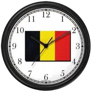 Flag of Belgium   Flemish Theme Wall Clock by WatchBuddy Timepieces 