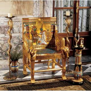 Ancient Egyptian Royal King Tut Tutankhamen Throne Chair  