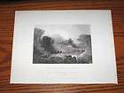   Valley of Llangollen View of Crow Castle Very Old Antique Print 1836