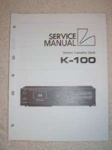 Luxman/Lux Service Manual~K 100 Cassette Deck  